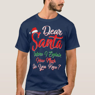 Dear Santa Before I Explain How Much Do You Know F T-Shirt