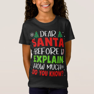 Dear Santa Before I Explain How Much Do You Know F T-Shirt