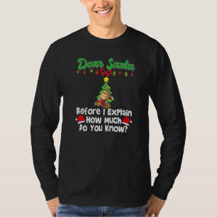 Dear Santa Before I Explain How Much Do You Know P T-Shirt