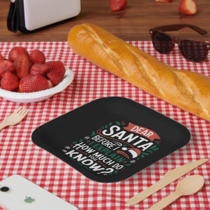 Dear Santa Before I Explain How Much Do You Know Paper Plate