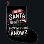 Dear Santa Before I Explain How Much Do You Know Small Christmas Stocking<br><div class="desc">Dear Santa Before I Explain How Much Do You Know</div>