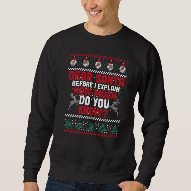 Dear Santa Before I Explain How Much Do You Know Sweatshirt (Front)