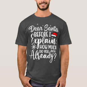 DEAR SANTA BEFORE I EXPLAIN HOW MUCH DO YOU KNOW T-Shirt