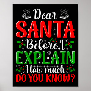 Dear Santa Before I Explain How Much Do You Know X Poster
