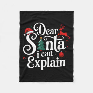 Dear Santa Can Explain Funny Christmas Kids Adults Fleece Blanket