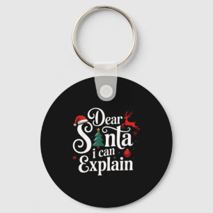 Dear Santa Can Explain Funny Christmas Kids Adults Key Ring
