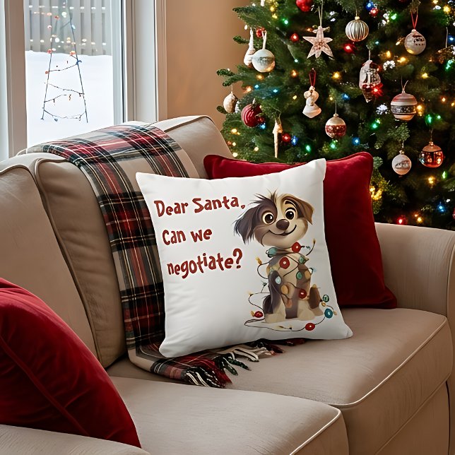 Dear Santa Can We Negotiate? Holiday Throw Pillow (Creator Uploaded)