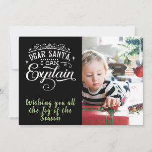 Dear Santa/Christmas/2-Sided Card/Black Holiday Card
