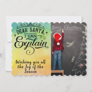 Dear Santa/Christmas/2-Sided Card/Watercolor Holiday Card