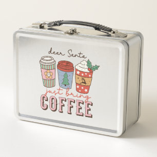 Dear Santa   Christmas Coffee Latte Metal Lunch Box