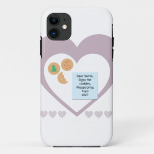 Dear Santa Cookies Bring Toys Purple Hearts iPhone 11 Case