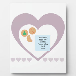 Dear Santa Cookies Bring Toys Purple Hearts Plaque