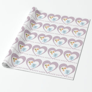 Dear Santa Cookies Bring Toys Purple Hearts Wrapping Paper