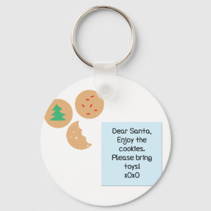 Dear Santa Cookies Please Bring Toys Key Ring