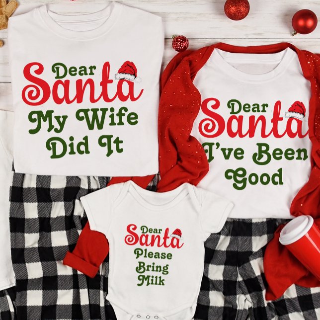 Dear Santa Custom Funny Christmas Family Group T-Shirt (Creator Uploaded)