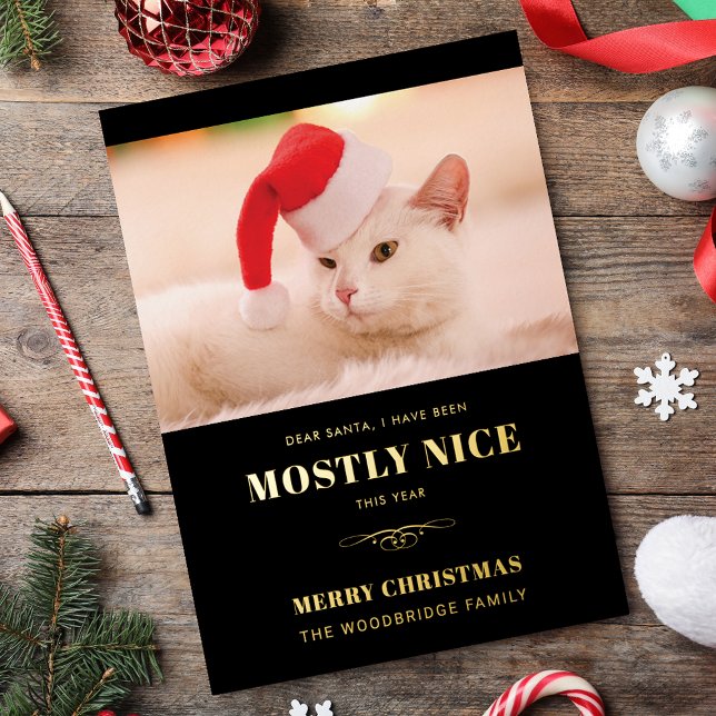 Dear Santa Cute Cat Photo Christmas (Dear Santa Cute Cat Photo Christmas Foil Holiday Card)
