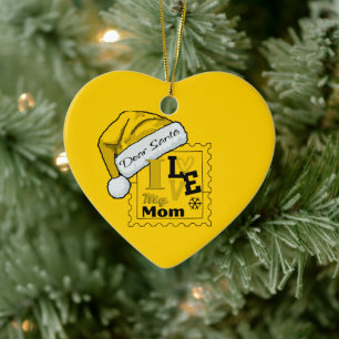 Dear Santa Cute Personalized Christmas  Ceramic Tree Decoration