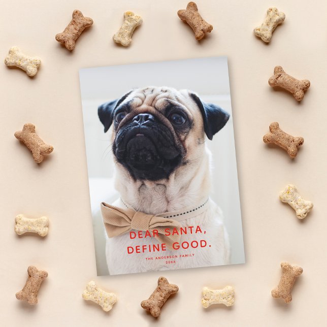 Dear Santa, Define Good. Cute Funny Holiday Photo Card (Creator Uploaded)