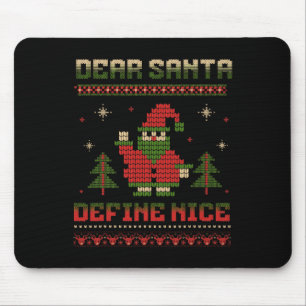 Dear Santa Define Nice Funny Santa Christmas Game  Mouse Pad