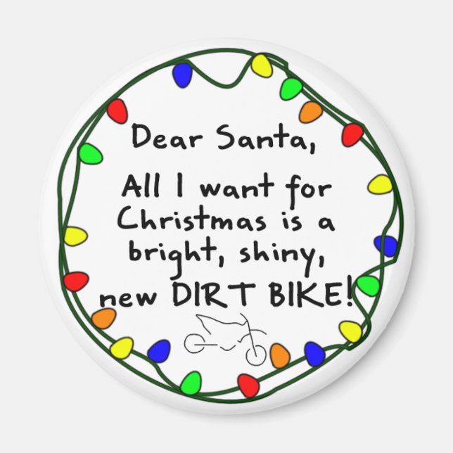 Dear Santa Dirt Bike Magnet (Front)