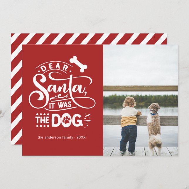 Dear Santa... Dog Funny Christmas Photo Card (Front/Back)