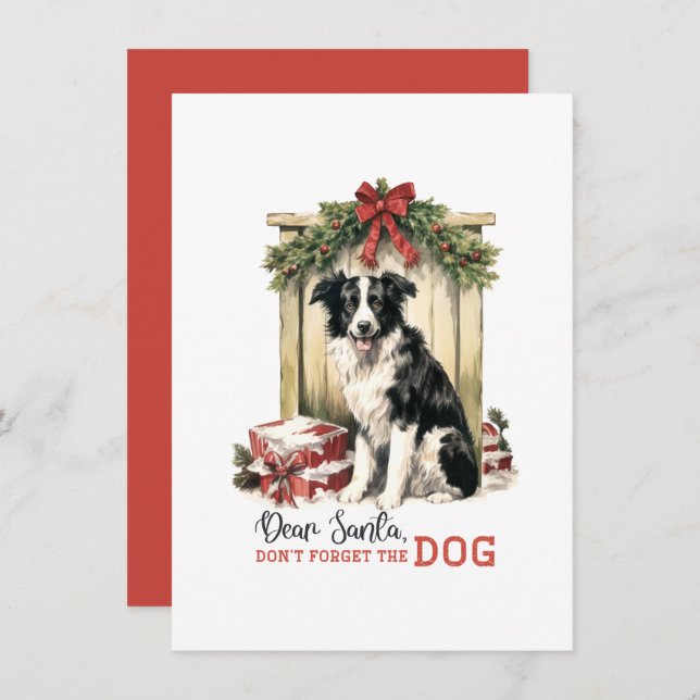 Dear Santa Don't Forget the Dog Greeting Card (Front/Back)