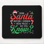 Dear Santa Explain How Much Lights Candy Christmas Mouse Pad<br><div class="desc">Dear Santa Explain How Much Lights Candy Christmas Party</div>