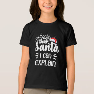 Dear Santa funny kids Black Christmas Tri-Blend Shirt