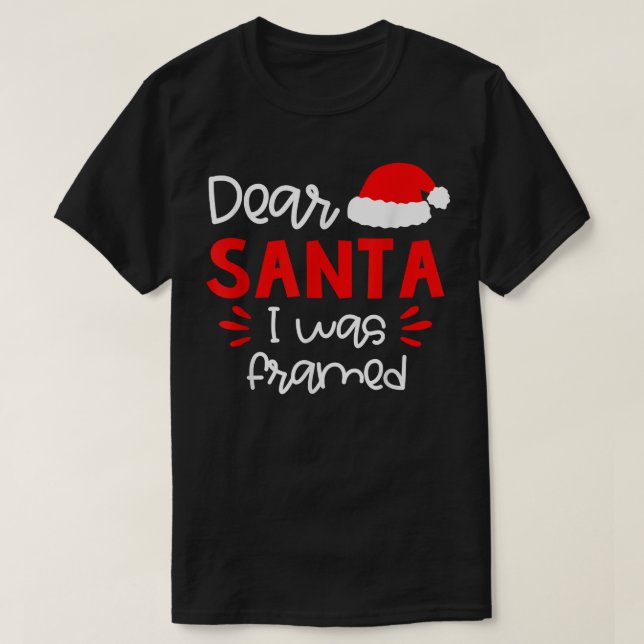 Dear Santa  Funny Matching Family Christmas Pajama T-Shirt (Design Front)