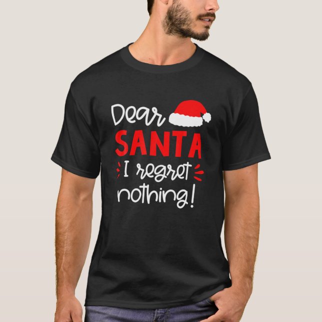 Dear Santa Funny Matching Family Christmas Pyjamas T-Shirt (Front)