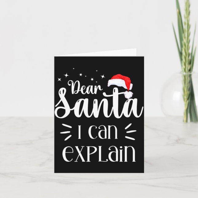 Dear Santa Funny Uni Kids Christmas T Shirt  Card (Front)