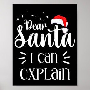Dear Santa Funny Uni Kids Christmas T Shirt Poster