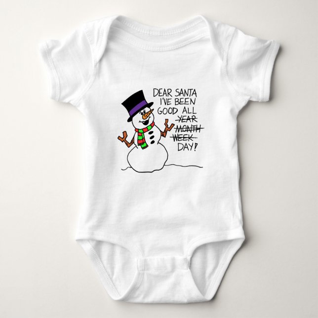 Dear Santa Good All Day Baby Bodysuit (Front)