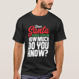 Dear Santa How Much Do You Know Funny Christmas Xm T-Shirt