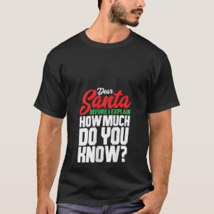 Dear Santa How Much Do You Know Funny Christmas Xm T-Shirt