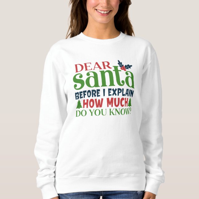 Dear Santa How Much Do You Know Sweatshirt (Front)