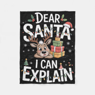 Dear Santa I Can Explain Christmas Eve Family Fleece Blanket