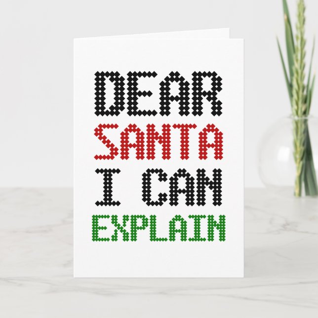 Dear Santa I can explain Christmas Naughty List Card (Front)