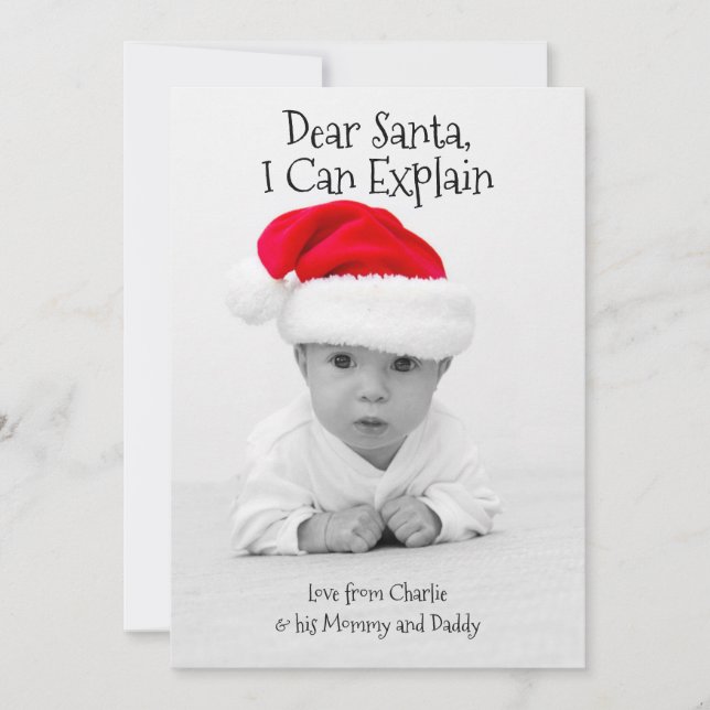 Dear Santa I Can Explain Christmas Personalised Holiday Card (Front)
