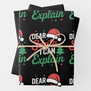 Dear Santa I Can Explain Christmas Xmas Holiday Wrapping Paper Sheet