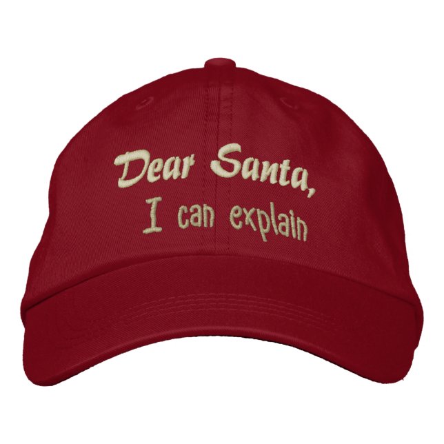 Dear Santa,, I can explain Embroidered Hat (Front)
