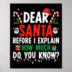 Dear Santa I Can Explain Fun Christmas Kids Adults Poster