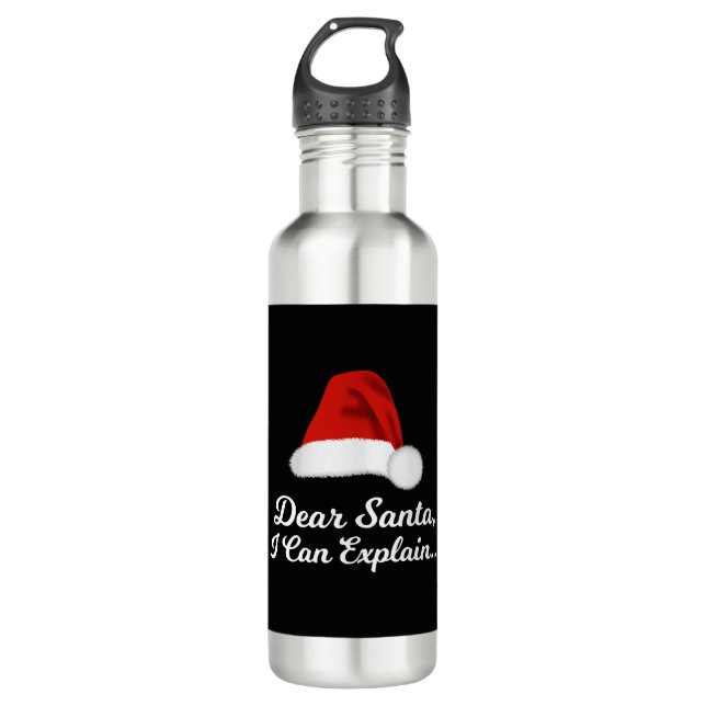 Dear Santa I Can Explain Funny 710 Ml Water Bottle (Front)