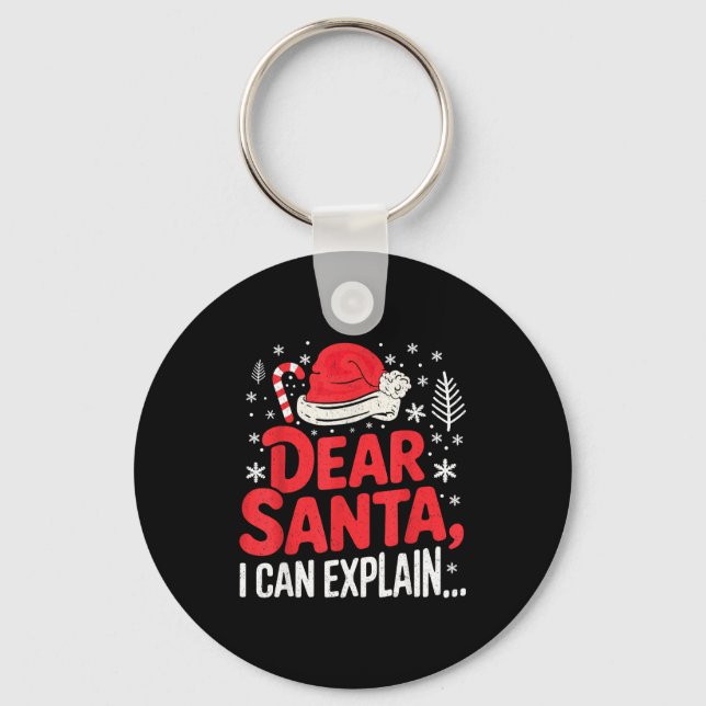 Dear Santa I Can Explain Funny Christian  Key Ring (Front)