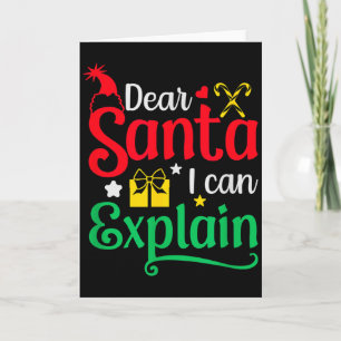 Dear Santa I Can Explain Funny Christmas Card