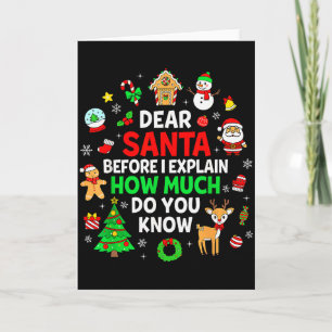 Dear Santa I Can Explain Funny Christmas Matching  Card
