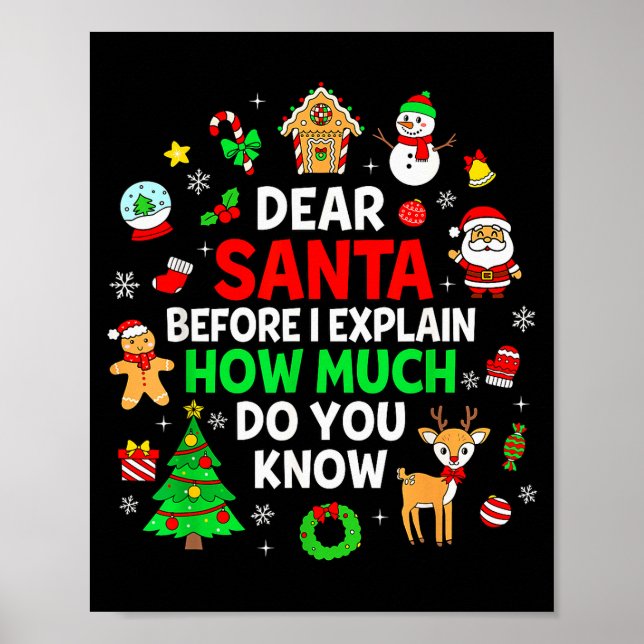 Dear Santa I Can Explain Funny Christmas Matching  Poster (Front)