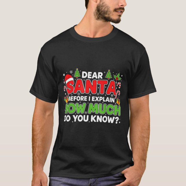 Dear Santa I Can Explain Funny Christmas Men Women T-Shirt (Front)
