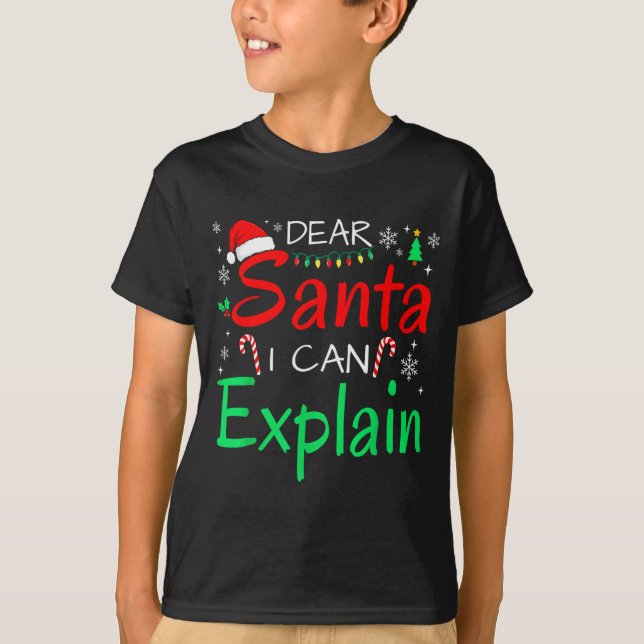 Dear Santa I Can Explain Funny Christmas Men Women T-Shirt (Front)