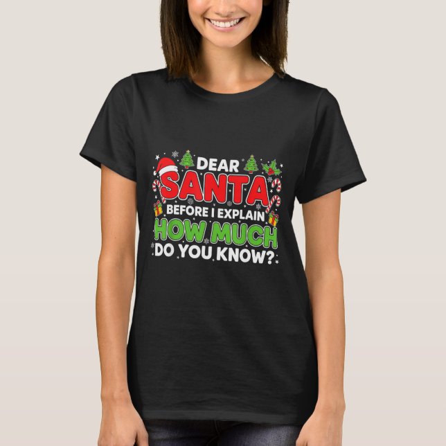 Dear Santa I Can Explain Funny Christmas Men Women T-Shirt (Front)